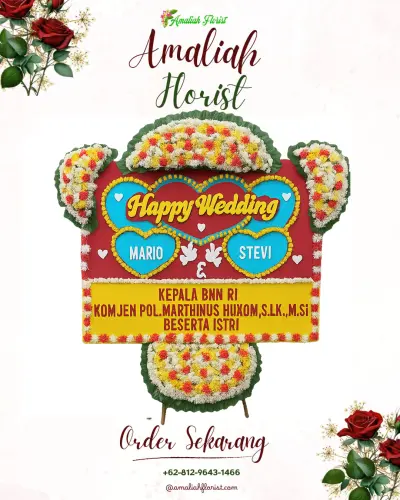 Karangan Papan Bunga Pernikahan di Cimone Jaya